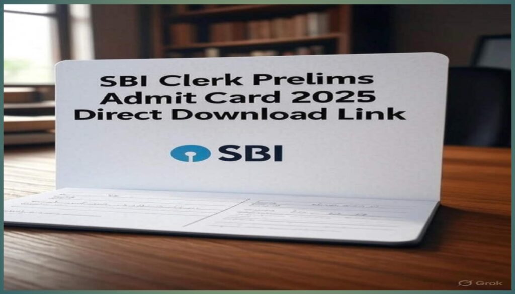 SBI Clerk Prelims Admit Card 2025 OUT
